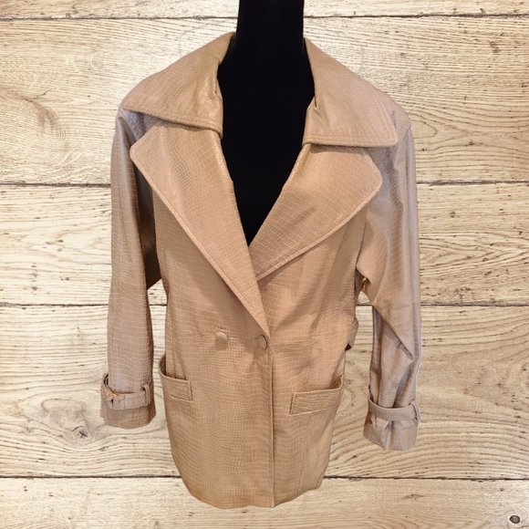 Vanna White Cream Leather Jacket with belt Small - Picture 5 of 8